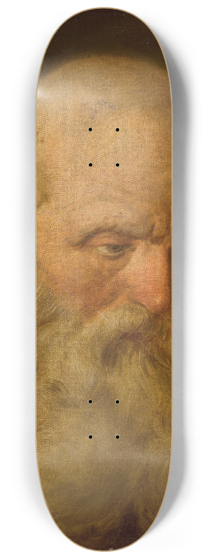 French School - Portrait of a bearded man 8.25 inch art skate deck