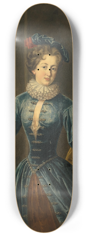 French School - Portrait Of A Lady With A Page And A Mask 8.25 inch art skate deck