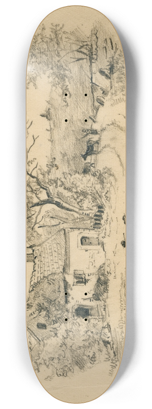 Floris Verster - Farmhouse with pathway 8.25 inch art skate deck
