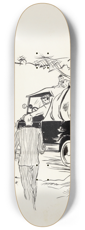 F. Ockerse - Man loopt richting een auto 8.25 inch art skate deck