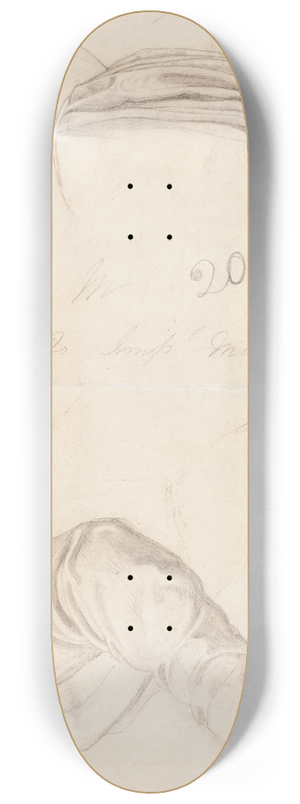 Ford Madox Brown - Two Drapery Studies (verso) 8.25 inch art skate deck