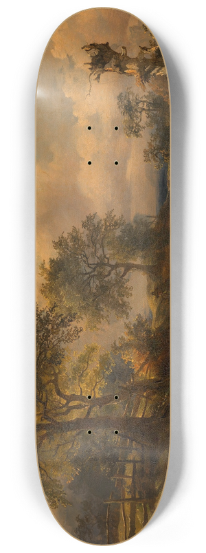 Friedrich August Matthias Gauermann - Der Karrenweg (Heimkehrender Jger) 8.25 inch art skate deck