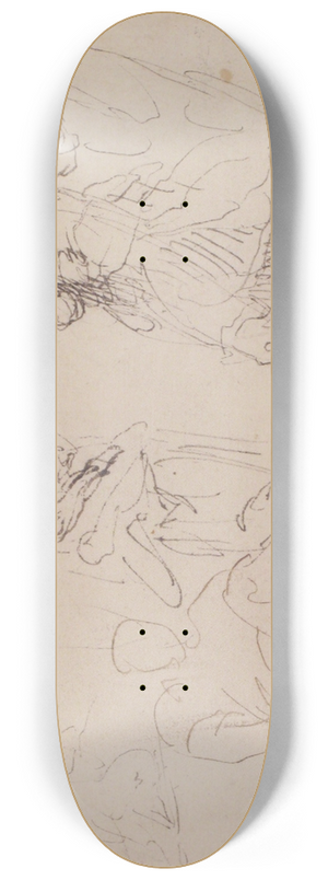 Francesco Curia - Standing and Seated Figures 8.25 inch art skate deck