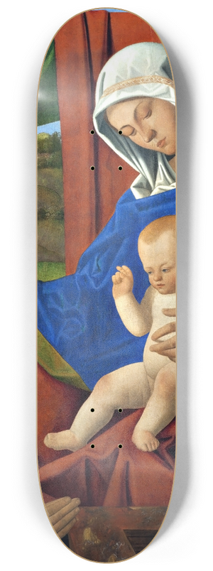 Francesco Di Simone Da Santacroce - The Virgin with the Christ Child and a donor 8.25 inch art skate deck