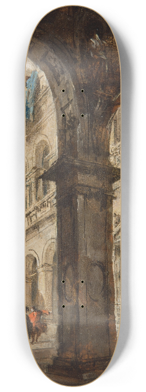 Francesco Guardi - An architectural capriccio 8.25 inch art skate deck