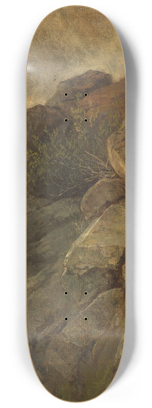 Friedrich August Matthias Gauermann - Naturstudie einer Felswand 8.25 inch art skate deck