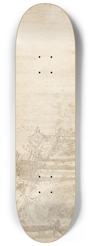 Francesco Guardi - Roman Ruins 8.25 inch art skate deck