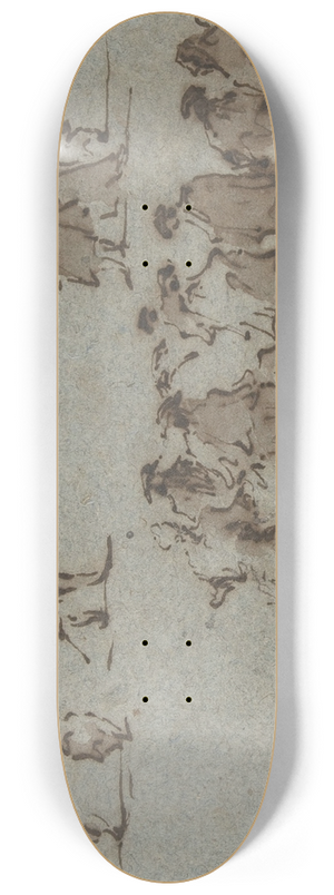 Francesco Guardi - Studies for Groups of Walking Dressed Figures 8.25 inch art skate deck