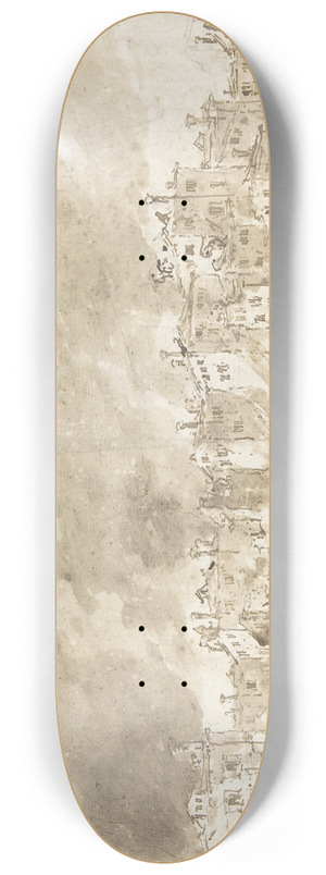 Francesco Guardi - The Fire at San Marcuola 8.25 inch art skate deck