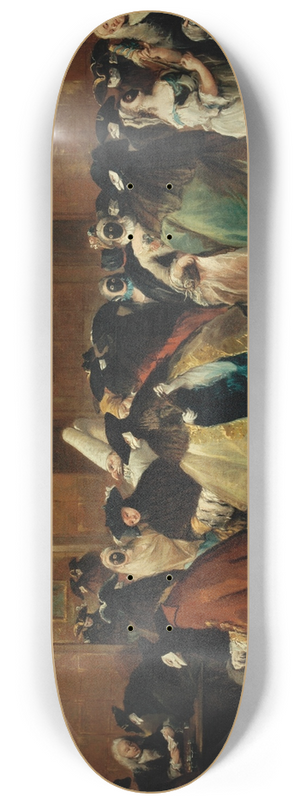 Francesco Guardi - The Ridotto In Venice With Masked Figures Conversing 8.25 inch art skate deck
