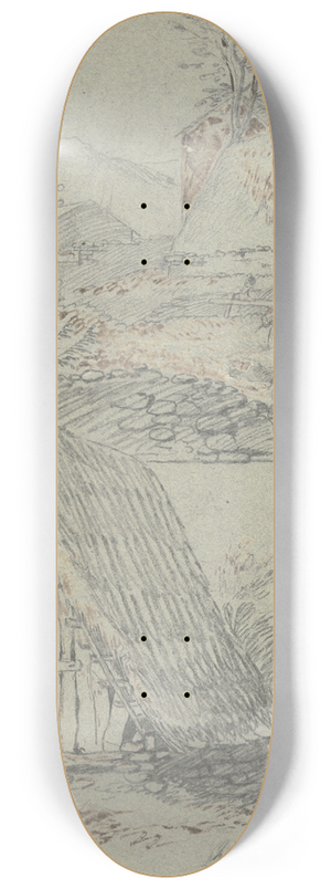 Francesco Londonio - Study sheet; Farmhouses 8.25 inch art skate deck