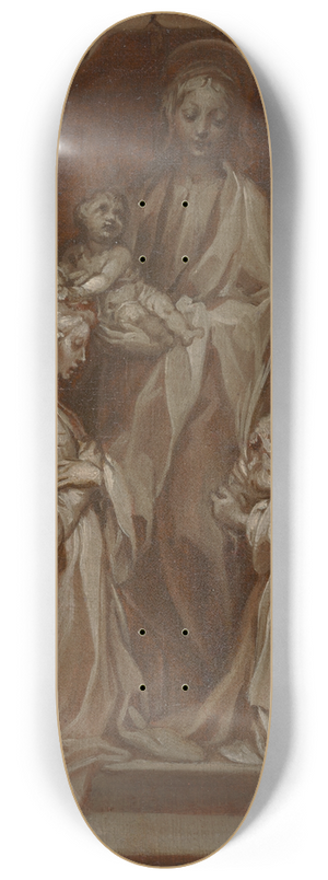 Francesco Vanni - Study for the Virgin and Child with Saints Cecilia andAgnes 8.25 inch art skate deck