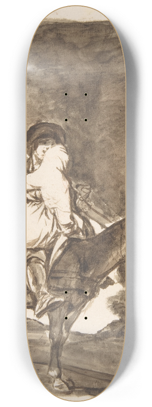 Francisco de Goya - A man and a woman riding a mule 8.25 inch art skate deck