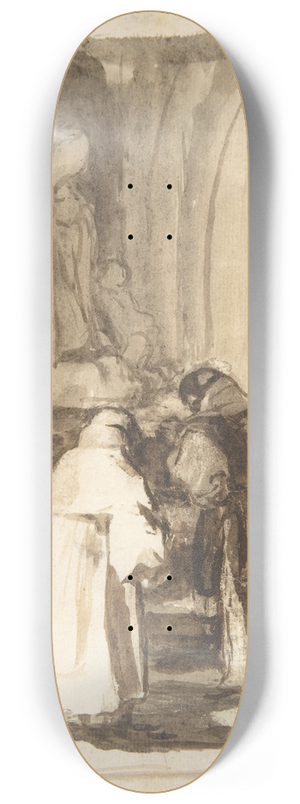 Francisco de Goya - Figures inside a church 8.25 inch art skate deck