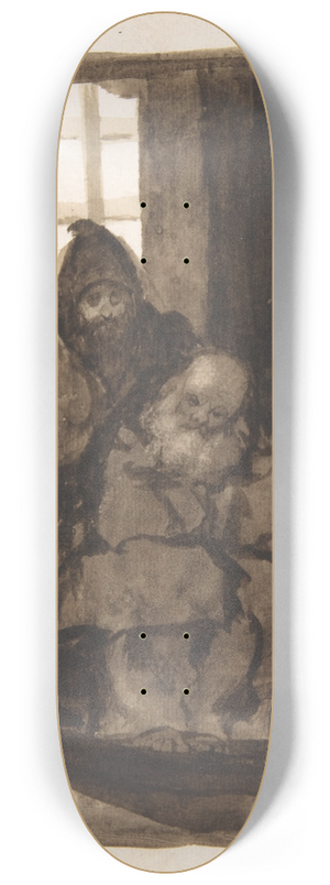 Francisco de Goya - Monks in an interior 8.25 inch art skate deck