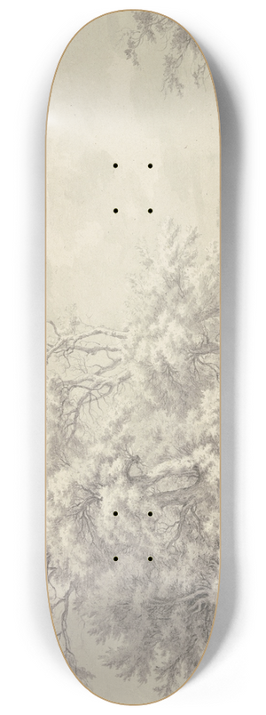 Franciscus Andreas Milatz - Am Waldesrand zwei ruhende Bauern bei einem Hhnerkorb 8.25 inch art skate deck