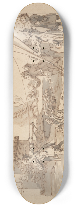 Francis Hayman - Flying the Kite 8.25 inch art skate deck