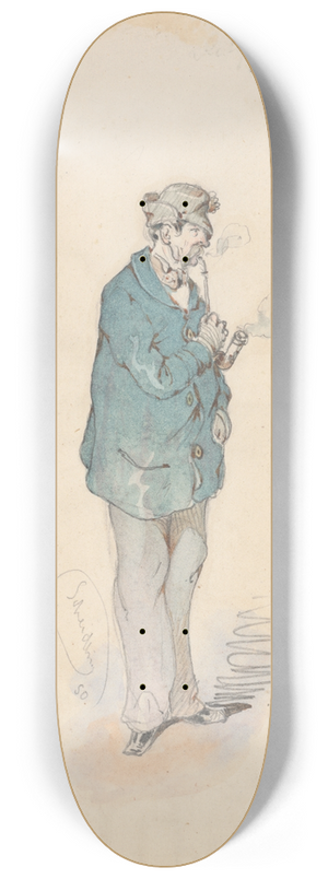Friedrich Carl von Scheidlin - Man with a Pipe 8.25 inch art skate deck