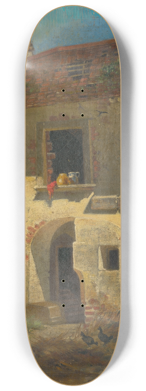 Friedrich Carl von Scheidlin - Old Farm Yard in Jur 8.25 inch art skate deck