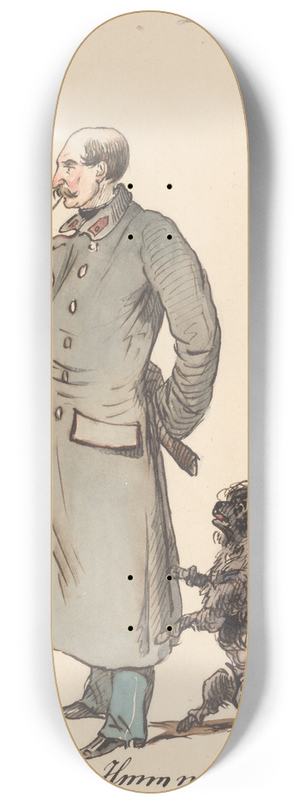 Friedrich Carl von Scheidlin - Soldier with a Dog 8.25 inch art skate deck