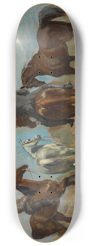 Frank Buchser - Horses and Riders 8.25 inch art skate deck