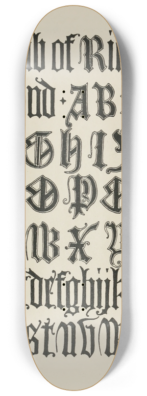 Frank Chouteau Brown - English Gothic Letters 2 8.25 inch art skate deck