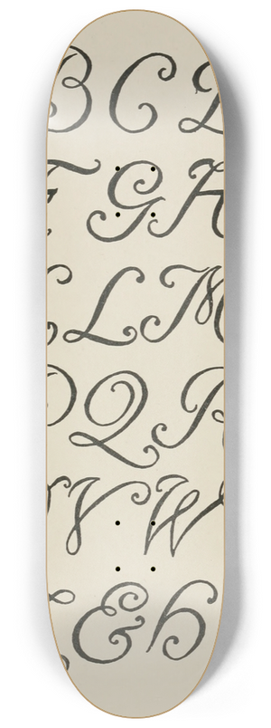 Frank Chouteau Brown - French Script Capitals 8.25 inch art skate deck