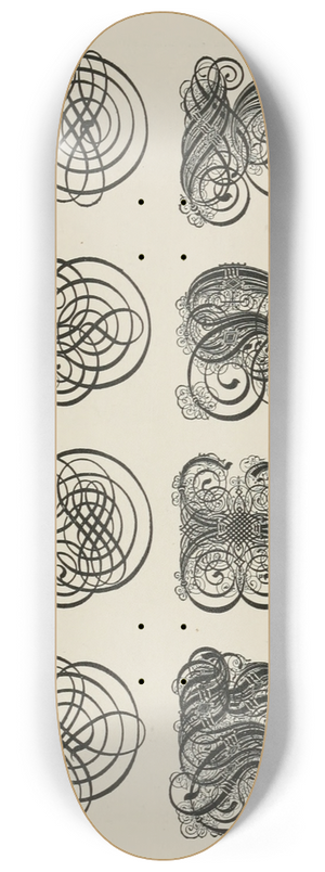 Frank Chouteau Brown - German Gothic Initials 3 8.25 inch art skate deck