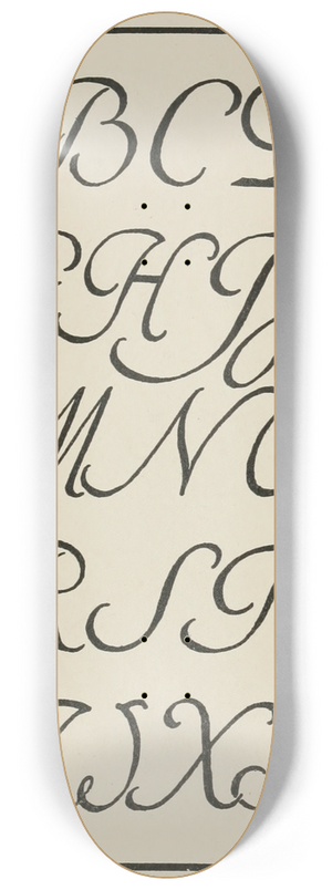 Frank Chouteau Brown - Spanish Script Capitals 8.25 inch art skate deck