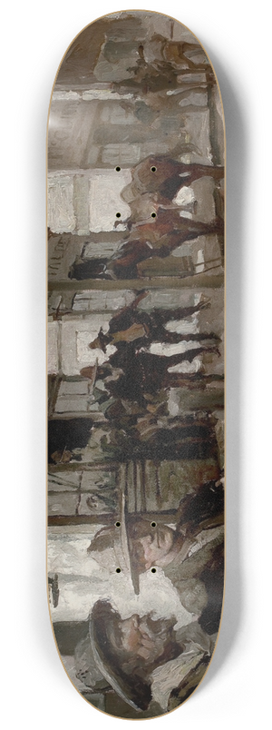 Frank Earle Schoonover - Western Street Scene 8.25 inch art skate deck