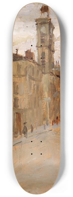 Frank Edwin Scott - Street in the Latin Quarter 8.25 inch art skate deck