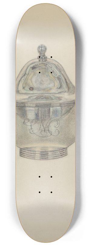 Frank Fumagalli - Silver Sugar Bowl with Cover 8.25 inch art skate deck