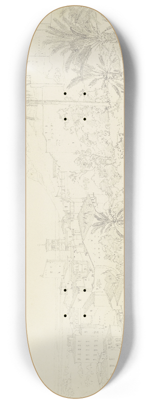 Friedrich Eisenlohr  - View of Terracina 8.25 inch art skate deck
