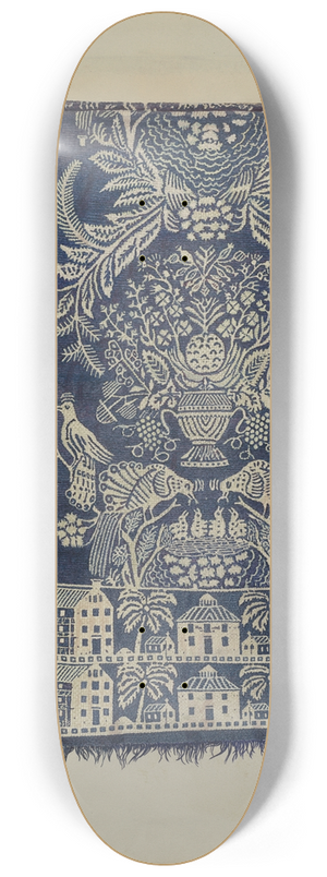 Frank Gutting - Blue and White Woolen Coverlet 8.25 inch art skate deck