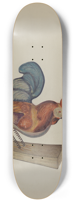 Frank McEntee - Pa. German Squeak Toy Rooster 8.25 inch art skate deck