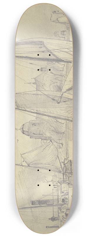 Friedrich Ernst Morgenstern - In the port of Veere 8.25 inch art skate deck