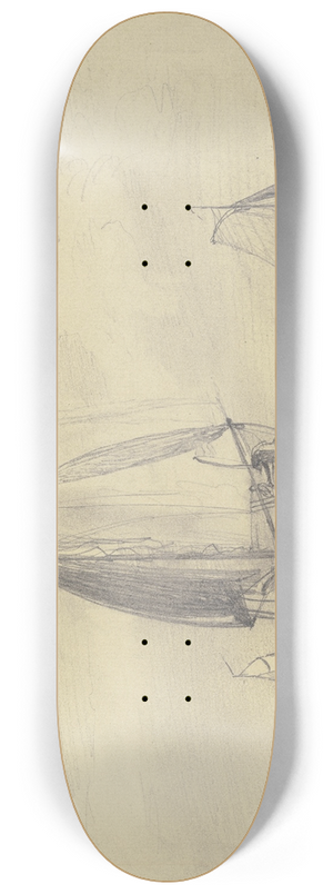 Friedrich Ernst Morgenstern - On the Scheldt near Veere 8.25 inch art skate deck