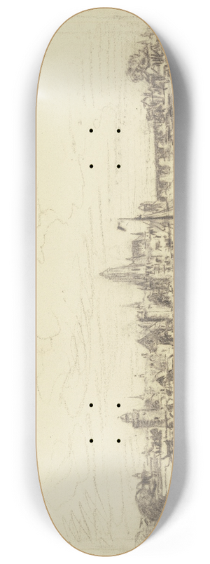 Friedrich Ernst Morgenstern - View of Frankfurt 8.25 inch art skate deck