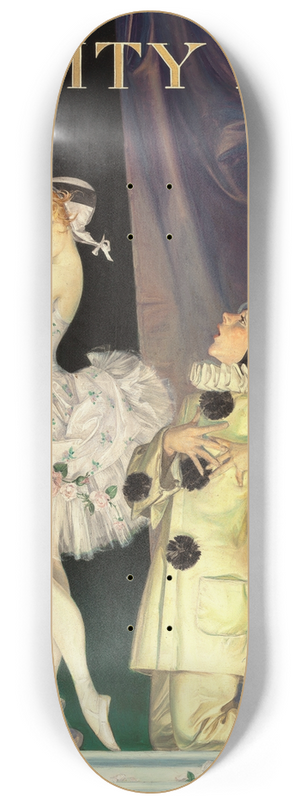 Frank Xavier Leyendecker - Pierrot and Columbine 8.25 inch art skate deck