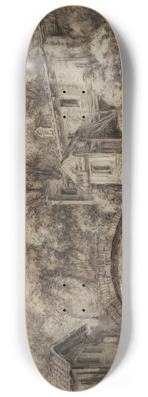 Franois Boucher - Architekturcapriccio mit der Mhle von Quiquengrogne bei Charenton 8.25 inch art skate deck