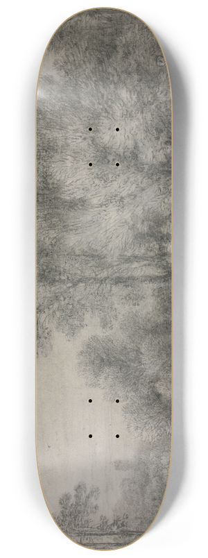 Franois Boucher - River landscape 8.25 inch art skate deck