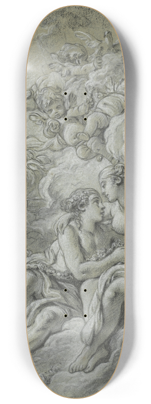 Franois Boucher - Venus appuyee sur son cher Adonis  8.25 inch art skate deck