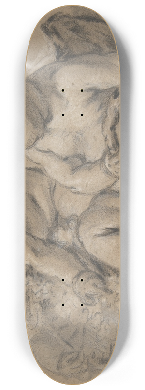 Franois Boucher - Winged Putti with Flowers 8.25 inch art skate deck