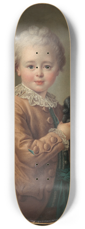 Franois-Hubert Drouais - Boy with a black spaniel 8.25 inch art skate deck