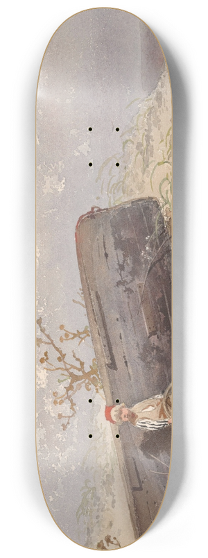 Frans Arnold Breuhaus de Groot - Boat on the Beach 8.25 inch art skate deck