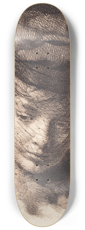 Frans Schwartz - Ung pige med hue og slr 8.25 inch art skate deck