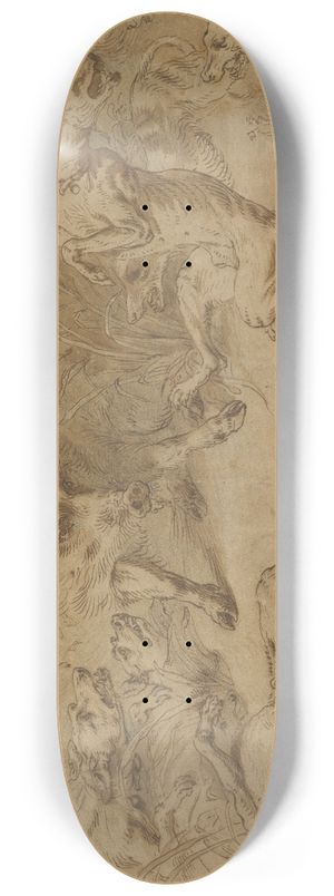 Frans Snyders - A Wild Boar at Bay 8.25 inch art skate deck