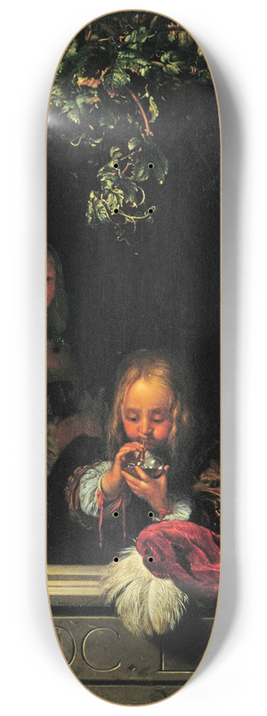Frans van Mieris the Elder - Boy Blowing Bubbles 8.25 inch art skate deck