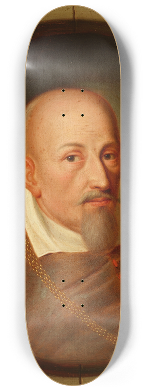 Friedrich Kloss - Portrait of Jakub Zadzik (15821642) Korab Coat of Arms, Bishop of Krakow 8.25 inch art skate deck