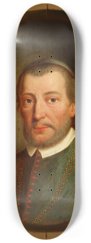 Friedrich Kloss - Portrait of Piotr Tomicki (1464-1535) odzia Coat of Arms, Bishop of Krakow, Deputy Chancellor of the Crown 8.25 inch art skate deck